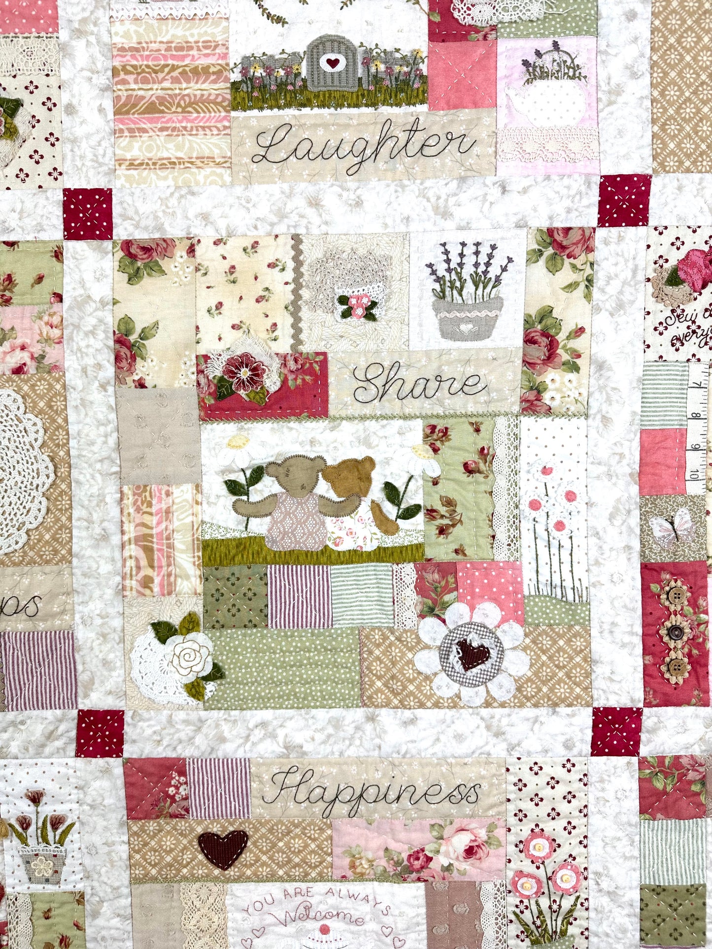 ON SPECIAL was $495, now $415. Friendship Quilt (new colours) - full kit with applique fabrics and embellishments