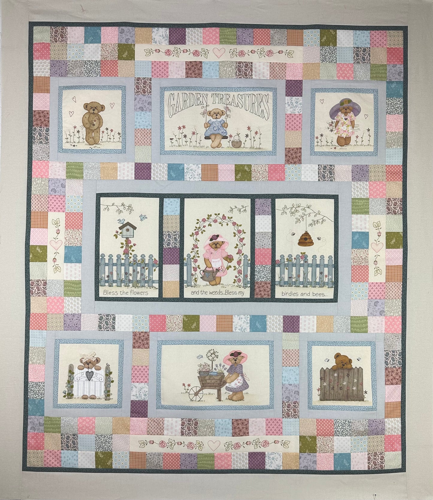 Teddy Garden Treasures Applique fabric and wool pack