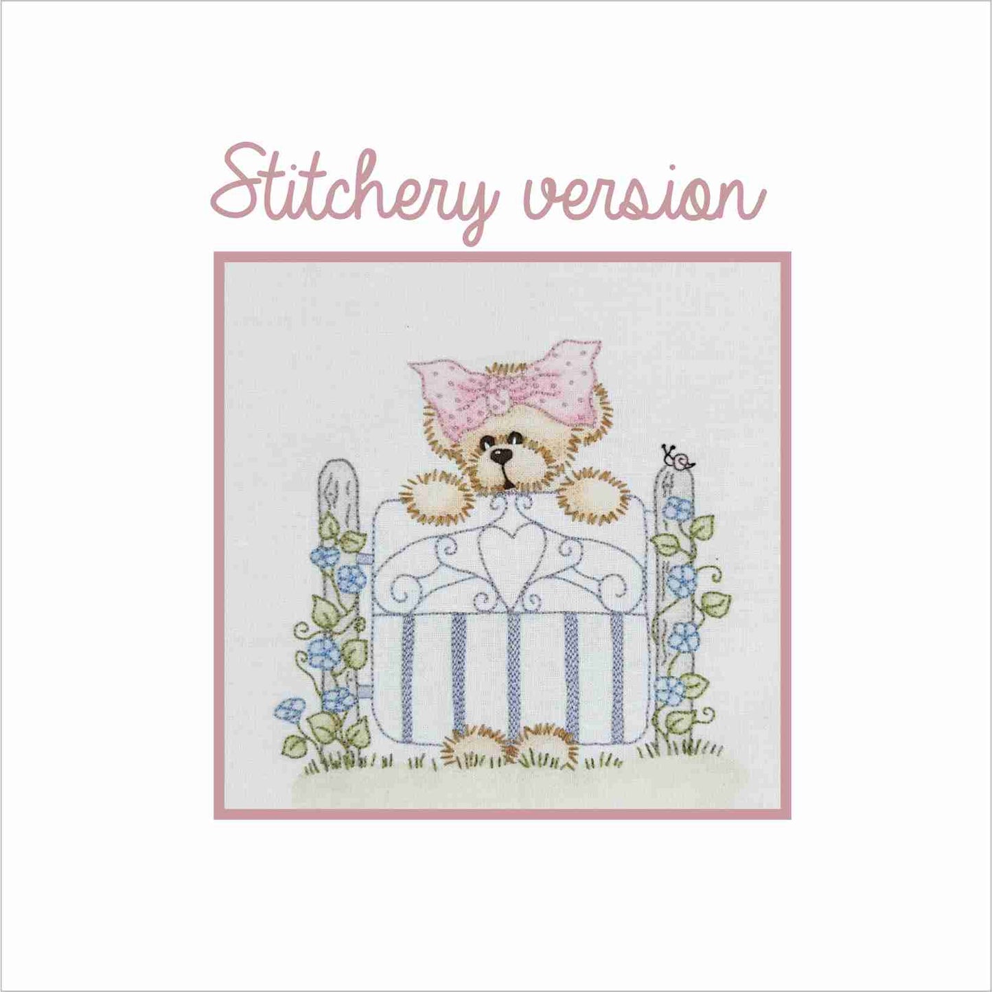 PDF Downloadable pattern Teddy's Garden Treasures - Block Seven Pattern