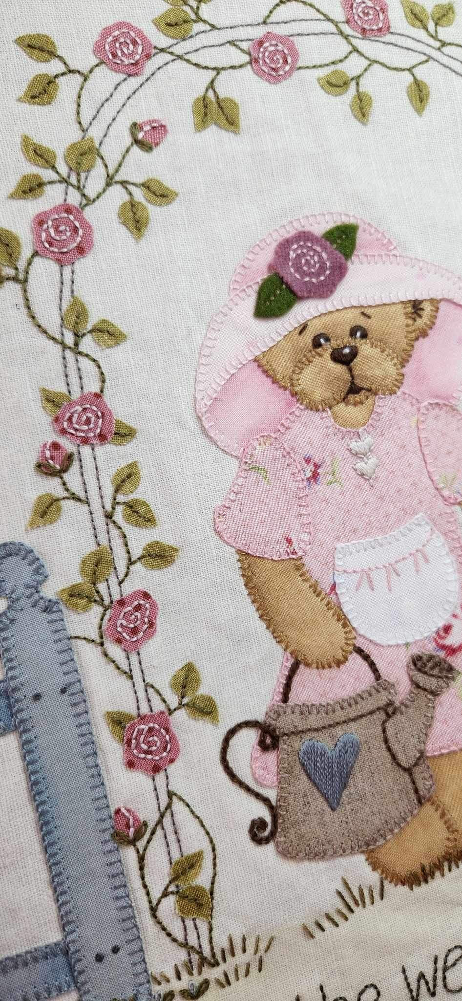 Teddy Garden Treasures Applique fabric and wool pack