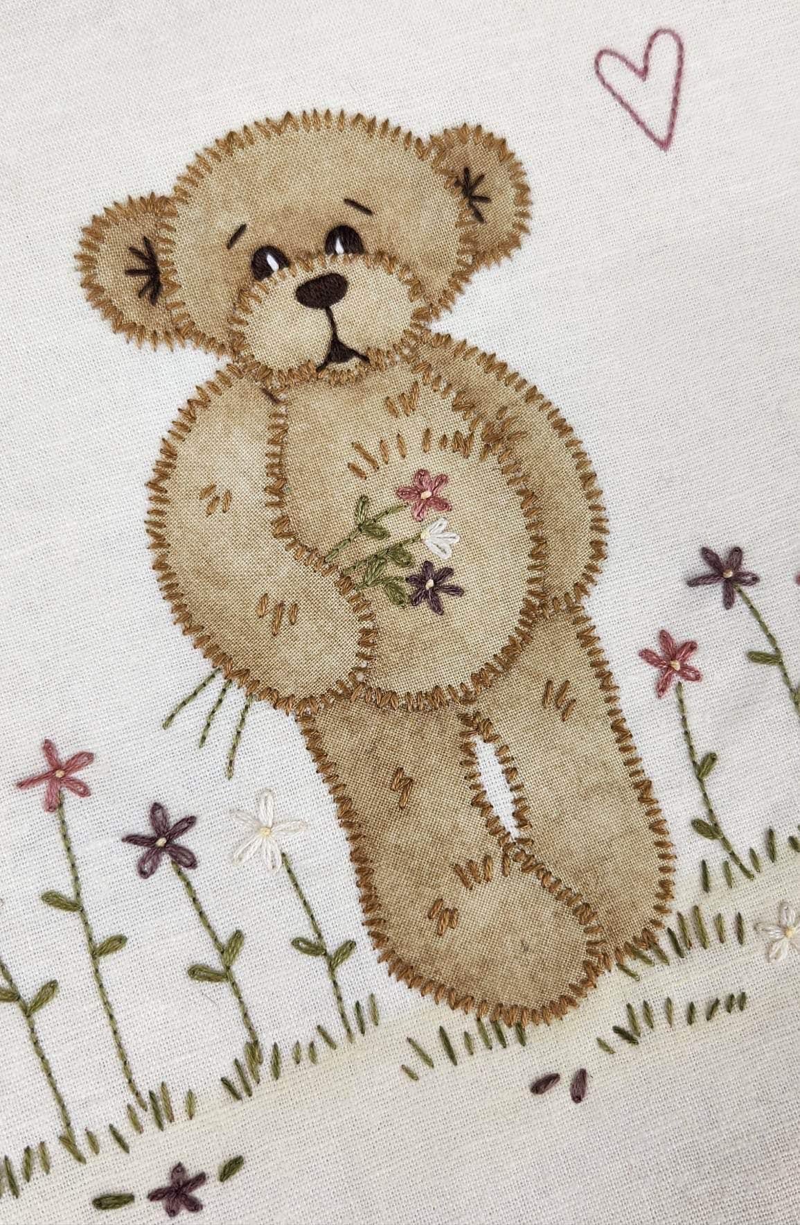 Sew with Love Teddy Applique fabric and wool pack