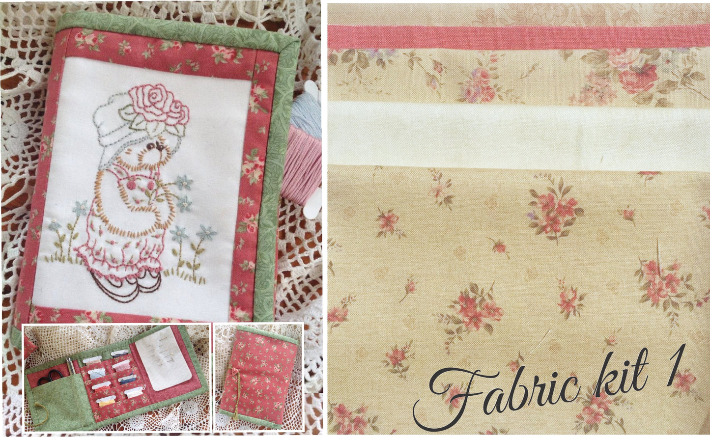 LITTLE TED NEEDLE AND THREAD CASE PATTERN AND FABRIC KIT