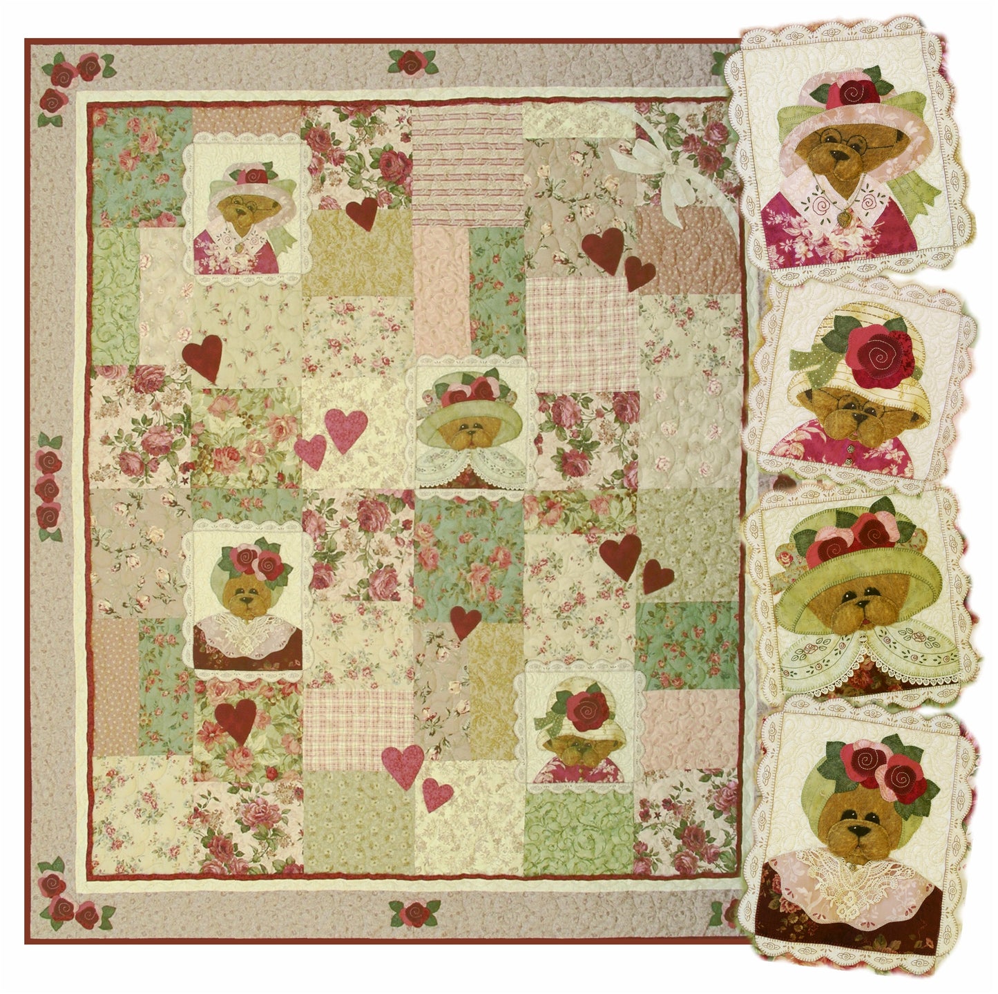 TEDDY PORTRAITS QUILT - Downloadable pattern