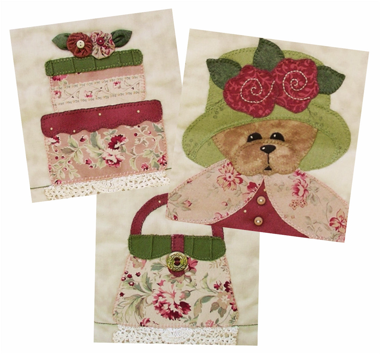 ANTIQUE TEDDY WALL HANGING - Downloadable pattern