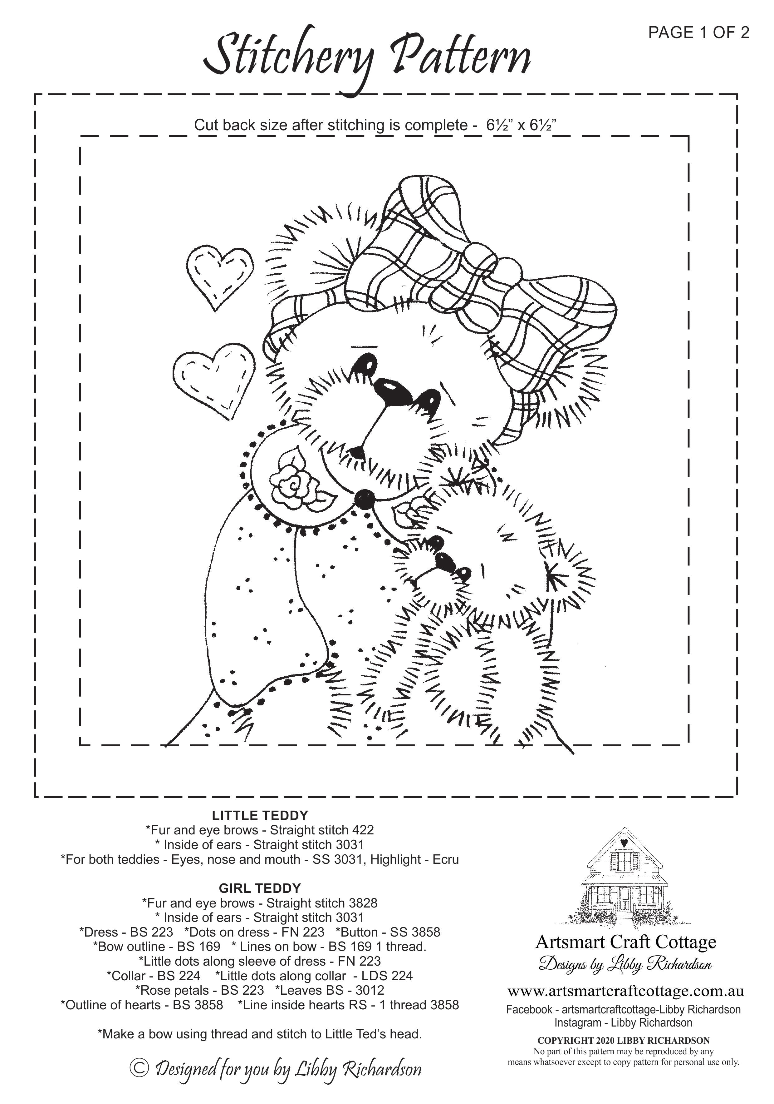Stitchery Example STITCHERY PATTERNS – Artsmart craft cottage
