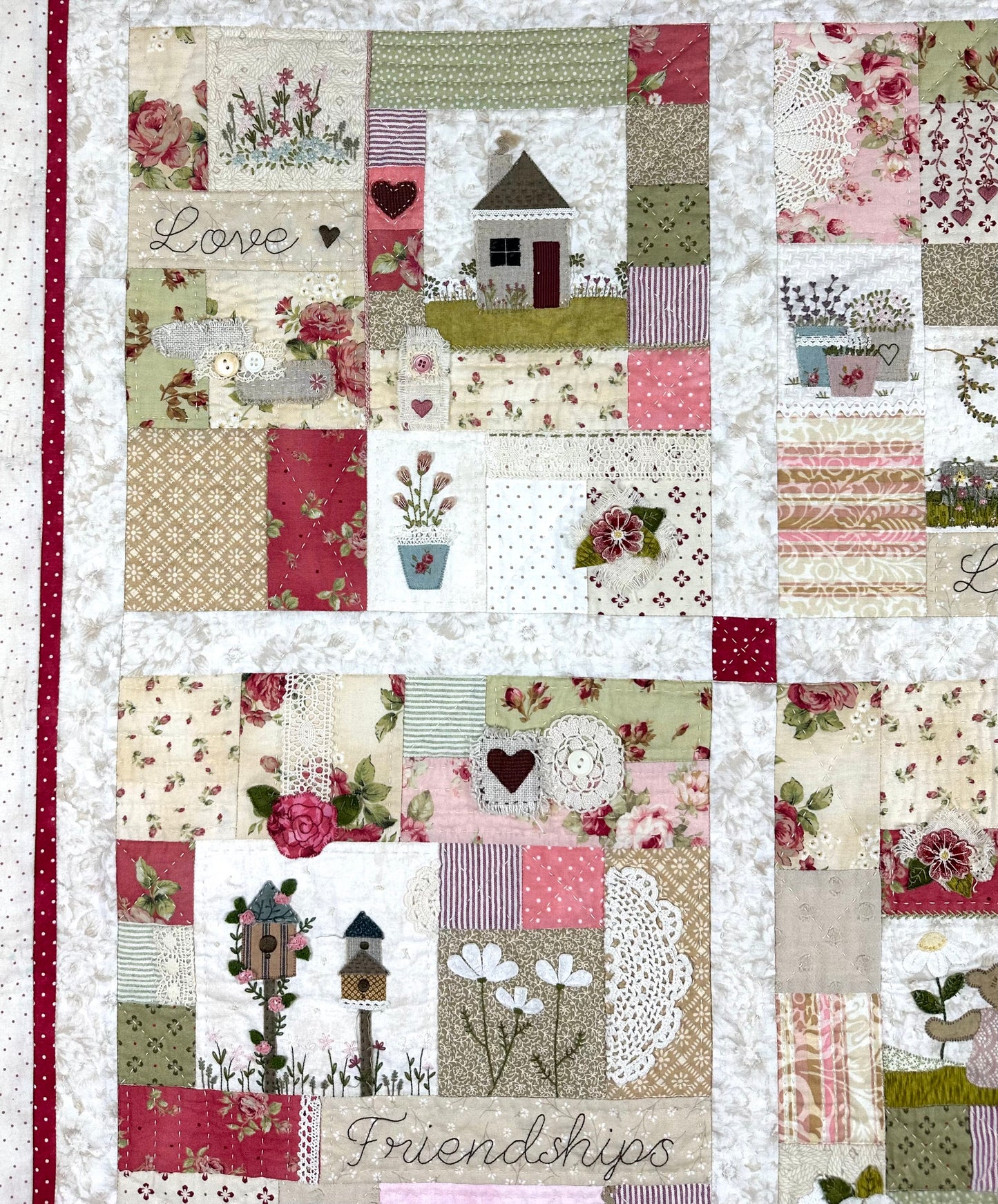 ON SPECIAL was $495, now $415.       Friendship Quilt (new colours) - full kit with applique fabrics and embellishments