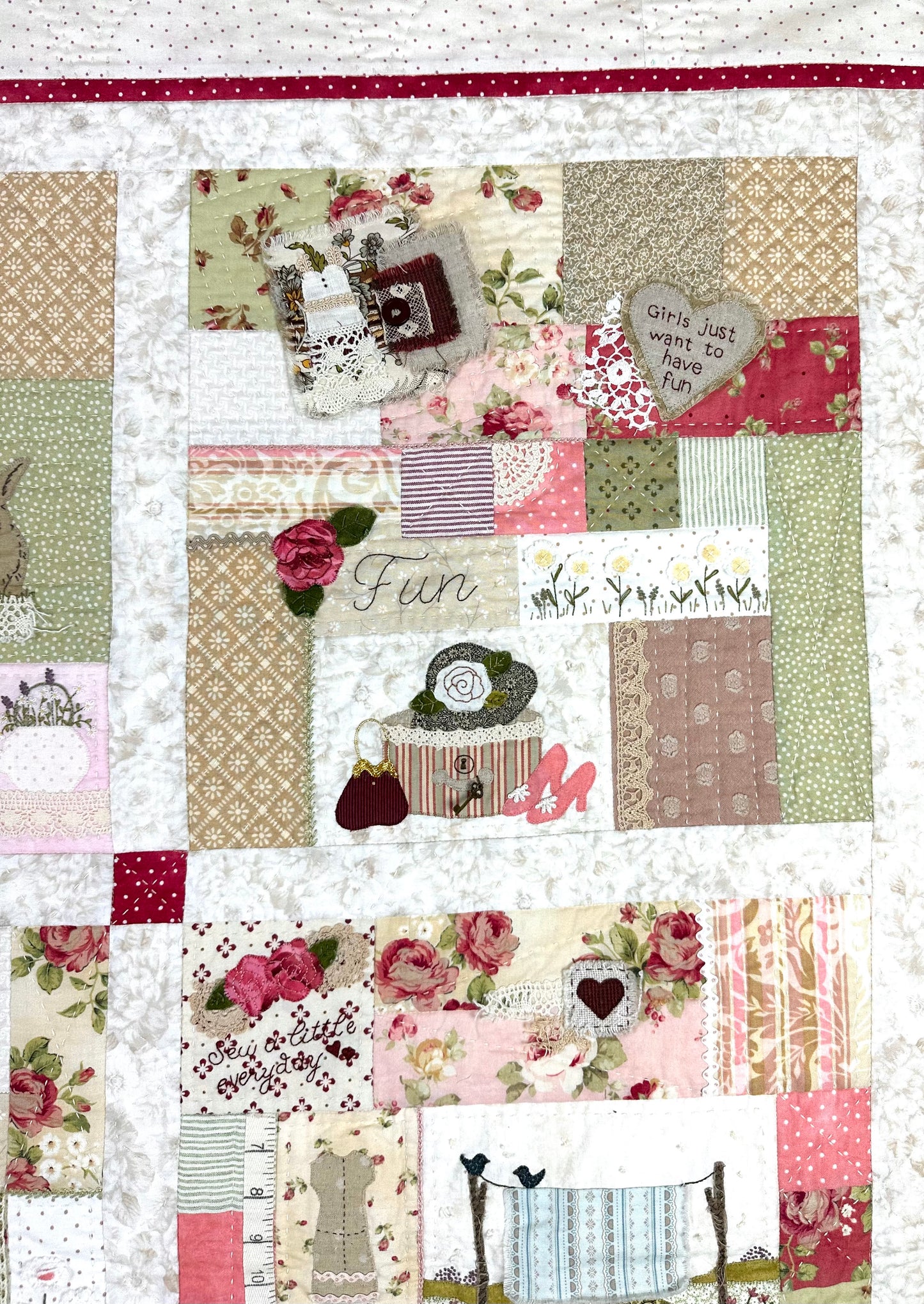 ON SPECIAL was $495, now $415.       Friendship Quilt (new colours) - full kit with applique fabrics and embellishments