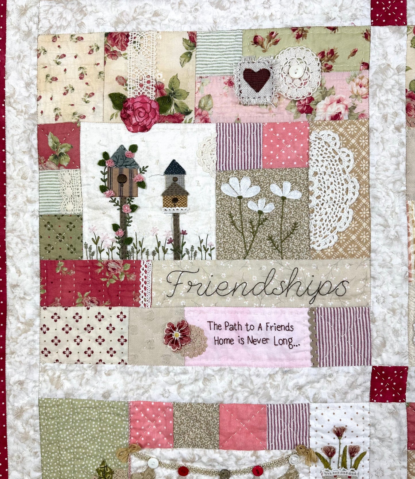 Friendship Quilt (new colours) - full kit with applique fabrics and embellishments