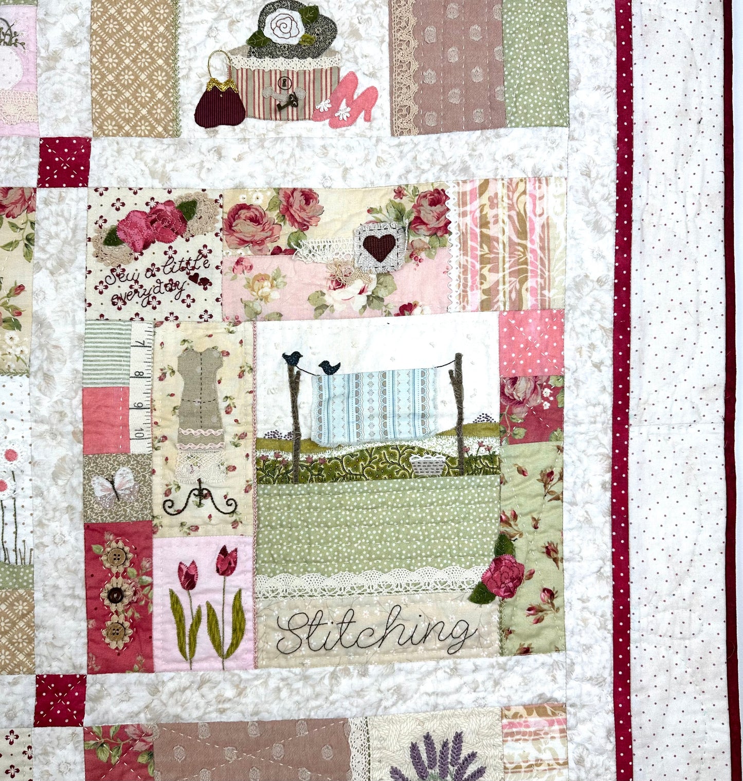 ON SPECIAL was $495, now $415.       Friendship Quilt (new colours) - full kit with applique fabrics and embellishments