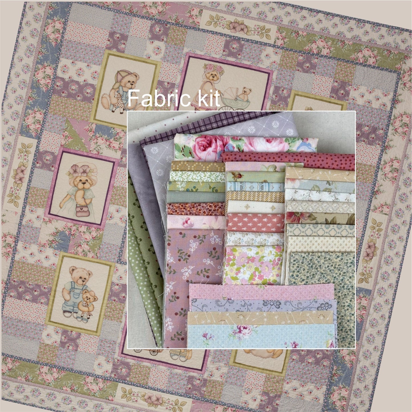 Timeless Teddies set of 11 patterns and fabric kit