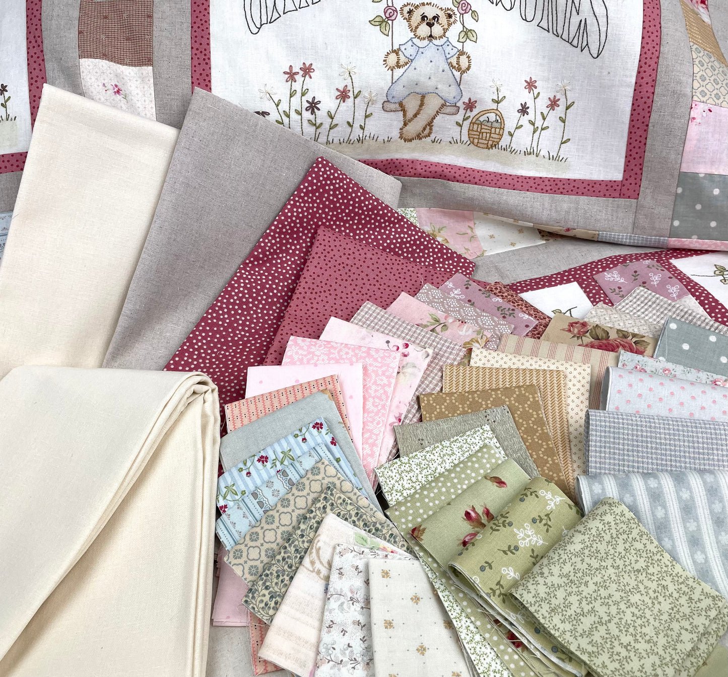 Sew with Love Teddy Quilt fabric kit
