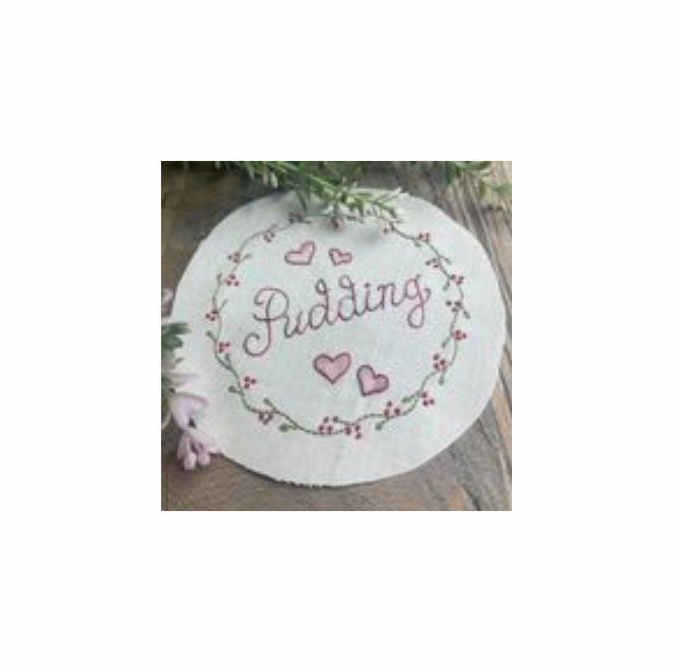 Pudding word stitchery - Downloadable pattern