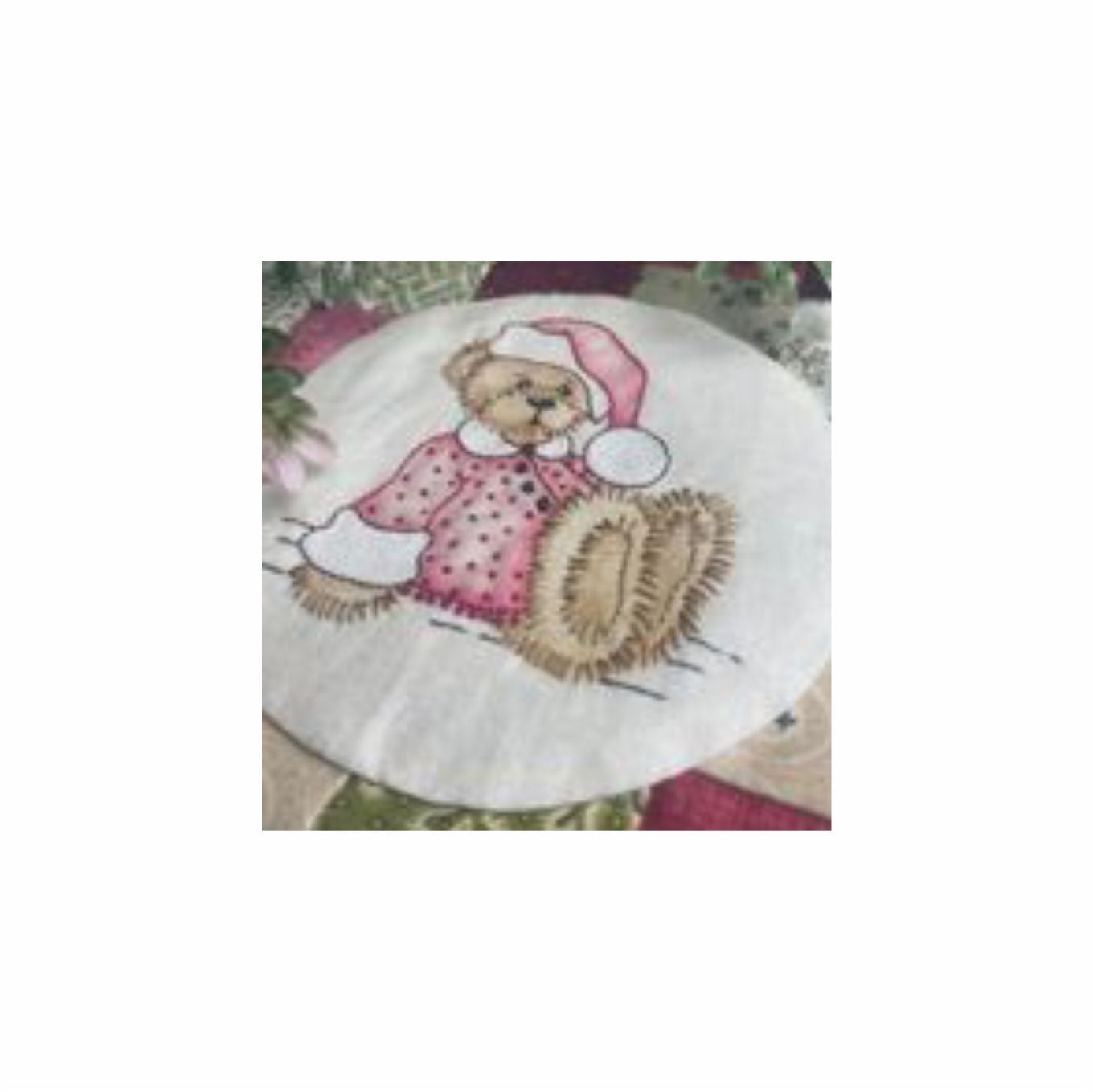 Mrs Claus Teddy stitchery - Downloadable pattern