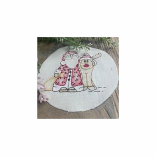 Santa and Ronald reindeer stitchery - Downloadable pattern