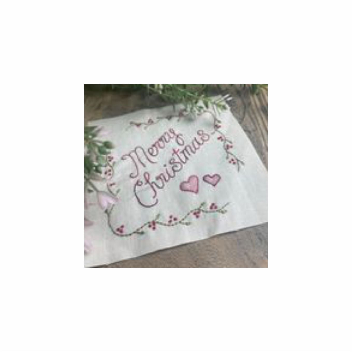 Merry Christmas wording stitchery - Downloadable pattern