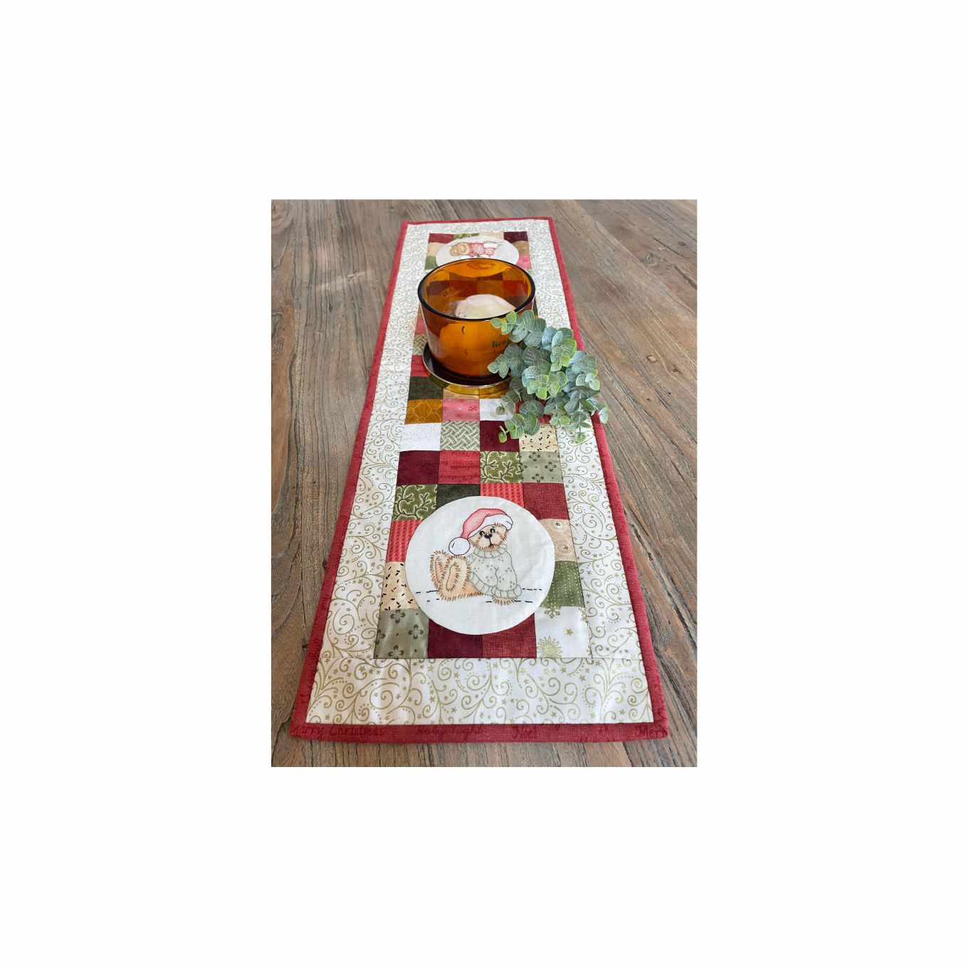 Merry Christmas wording stitchery - Downloadable pattern