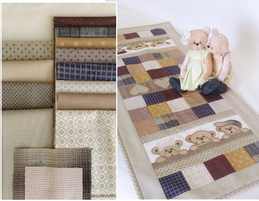 TEDDY TABLE RUNNER PATTERN AND FABRIC KIT