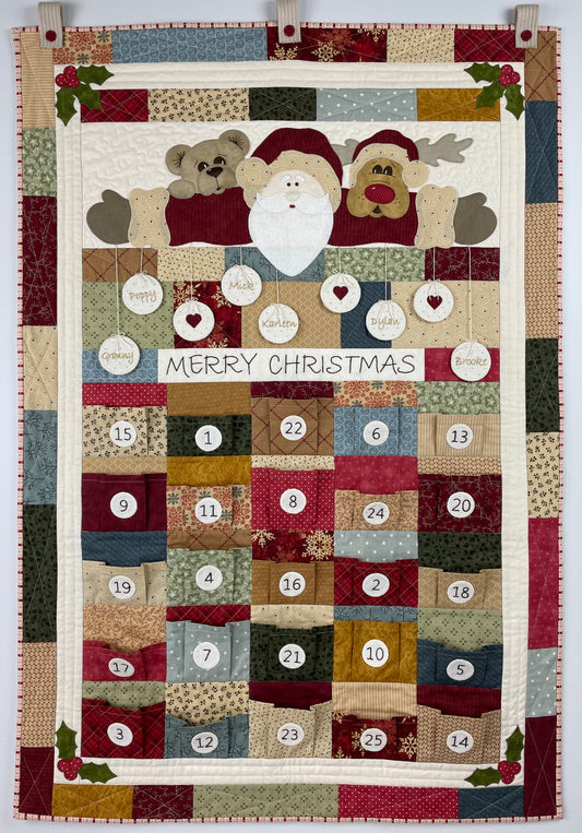 Advent Christmas calendar pattern and fabric kit