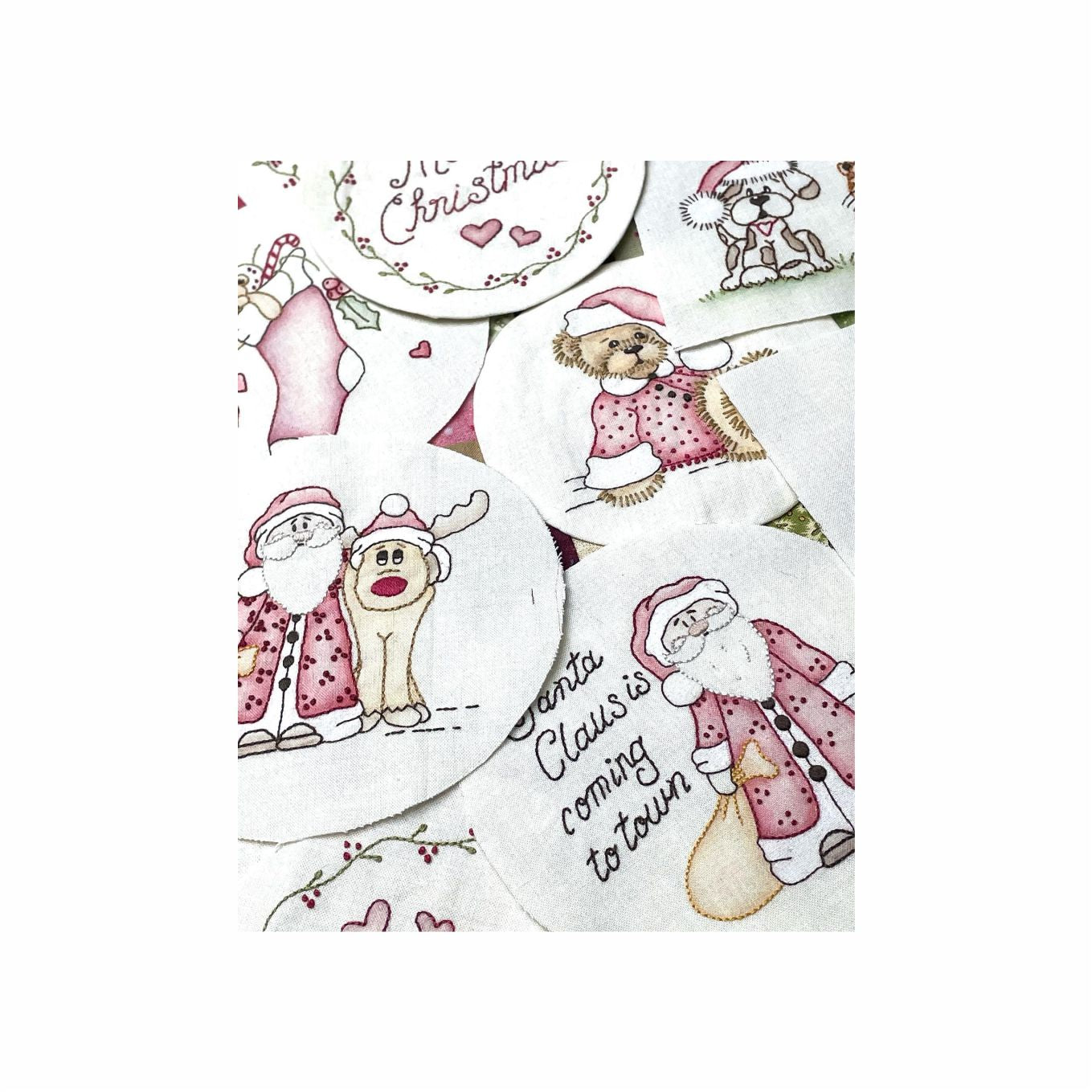 Merry Christmas wording stitchery - Downloadable pattern